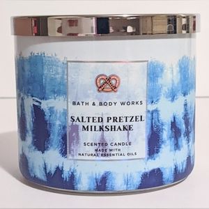 Bath & Body Works Salted Pretzel Milkshake 3 Wick Candle New